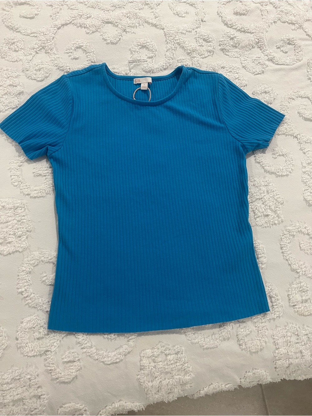 GB girls Blue Ribbed Short Sleeve Tee
